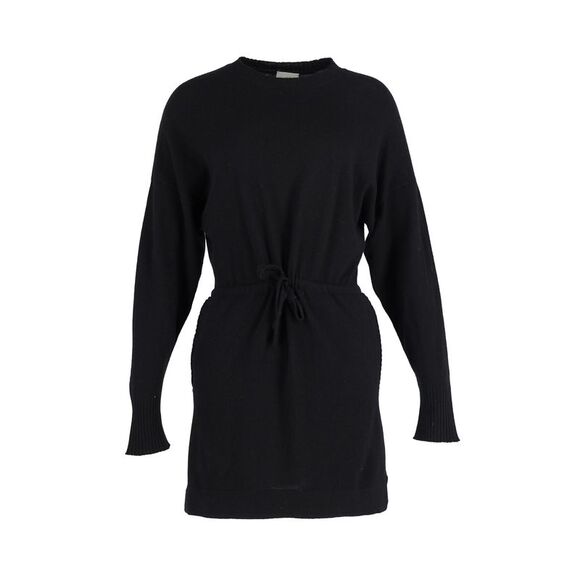 Le Kasha Ribbed Drawstring Waist Tunic in Black Cashmere - Picture 1 of 3
